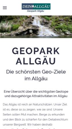 Vorschau der mobilen Webseite www.geopark-allgaeu.de, Geopark Allgäu