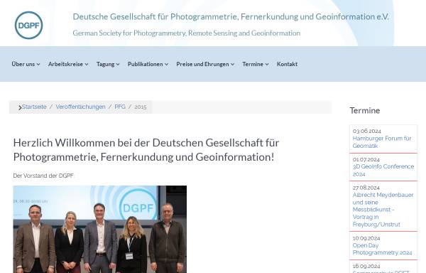Vorschau von www.dgpf.de, DGPF - Deutsche Gesellschaft für Photogrammetrie, Fernerkundung und Geoinformation e.V.