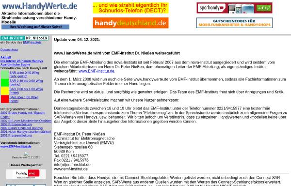 Vorschau von www.handywerte.de, HandyWerte