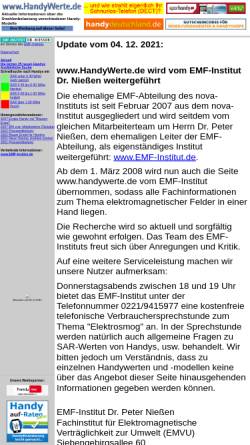 Vorschau der mobilen Webseite www.handywerte.de, HandyWerte