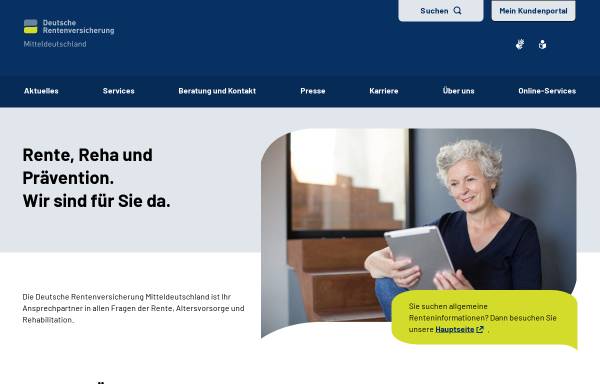 Vorschau von www.deutsche-rentenversicherung-mitteldeutschland.de, Deutsche Rentenversicherung Mitteldeutschland