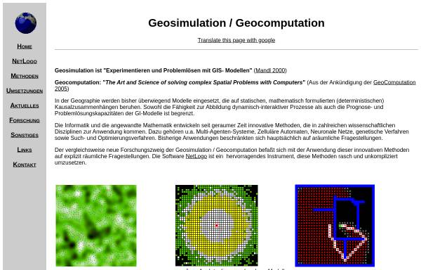 Vorschau von www.geosimulation.de, Geosimulation und Geocomputation