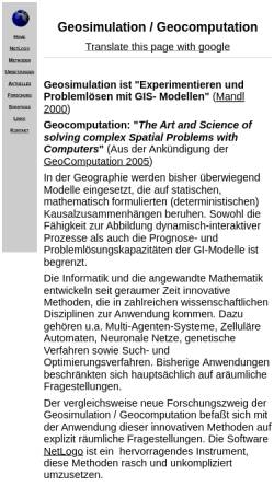 Vorschau der mobilen Webseite www.geosimulation.de, Geosimulation und Geocomputation