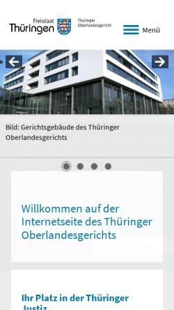 Vorschau der mobilen Webseite www.thueringen.de, Oberlandesgericht Jena