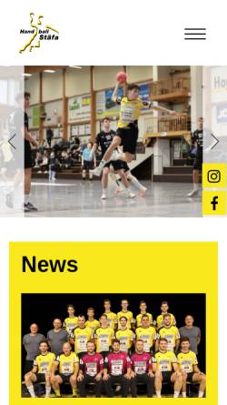 Vorschau der mobilen Webseite www.gs-staefa.ch, Handballclub Gelb Schwarz Staefa