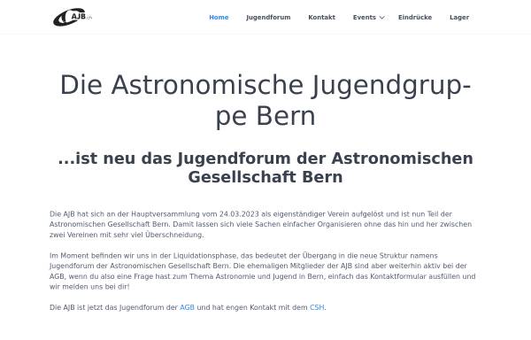 Vorschau von www.ajb.ch, Astronomische Jugendgruppe Bern