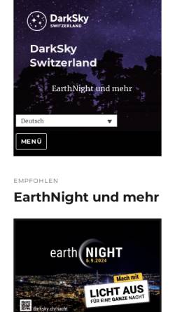 Vorschau der mobilen Webseite www.darksky.ch, Dark-Sky Switzerland
