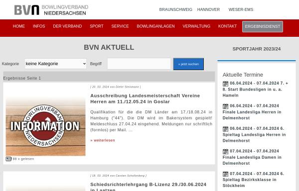 Vorschau von www.bowling-nds.de, Bowlingverband Niedersachsen e.V.