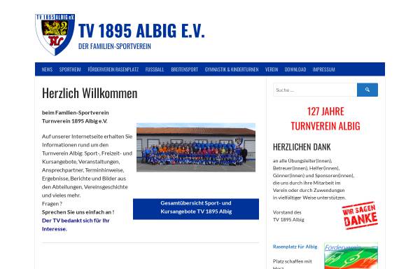 Vorschau von tv-albig.de, Turnverein 1895 Albig e.V.