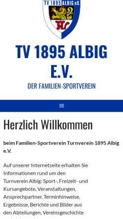 Vorschau der mobilen Webseite tv-albig.de, Turnverein 1895 Albig e.V.