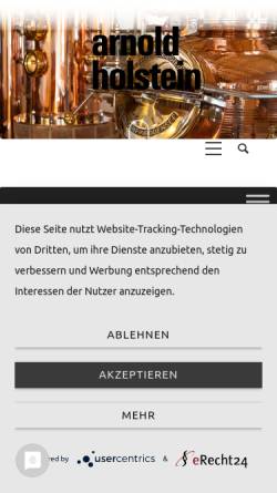 Vorschau der mobilen Webseite a-holstein.de, Arnold Holstein GmbH
