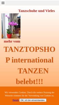 Vorschau der mobilen Webseite www.tanztopshop.com, TanzTopShop