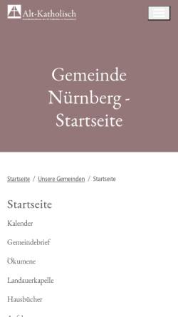Vorschau der mobilen Webseite nuernberg.alt-katholisch.de, Katholische Gemeinde der Alt-Katholiken Nürnberg