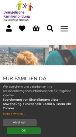 Vorschau der mobilen Webseite www.familienbildung-ffm.de, Evangelische Familienbildung Frankfurt