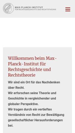 Vorschau der mobilen Webseite www.rg.mpg.de, Max-Planck-Institut für europäische Rechtsgeschichte