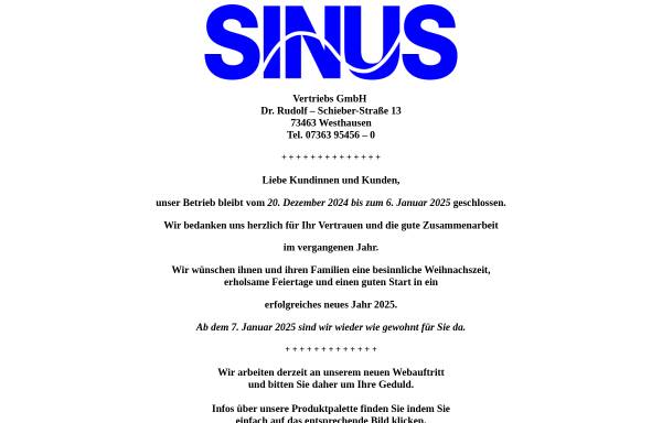 Vorschau von www.sinus-int.de, Sinus Vertriebs GmbH