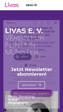 Vorschau der mobilen Webseite www.livas.org, LIVAS e.V.