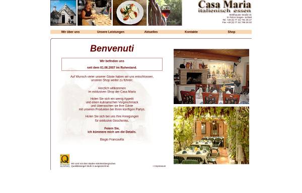 Vorschau von www.casamaria.de, Casa Maria - Ristorante, Singen-Schlatt