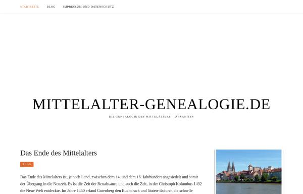 Vorschau von www.mittelalter-genealogie.de, Die Genealogie der Franken und Frankreichs