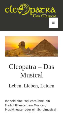 Vorschau der mobilen Webseite musical-cleopatra.de, Cleopatra