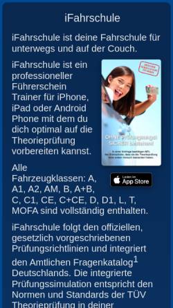 Vorschau der mobilen Webseite www.ifahrschule.de, iFahrschule