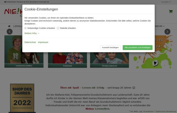 Vorschau von www.niekao.de, Niekao Lernwelten