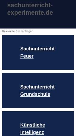 Vorschau der mobilen Webseite www.sachunterricht-experimente.de, Sachunterricht-Experimente.de