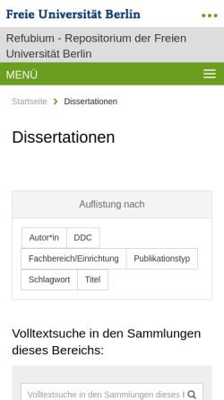 Vorschau der mobilen Webseite www.diss.fu-berlin.de, Engagement und Misserfolg in Bürgerinitiativen