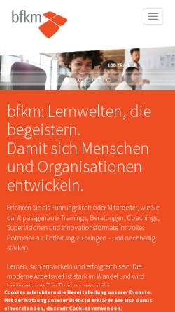 Vorschau der mobilen Webseite bfkm-halle.de, bfkm GmbH