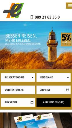 Vorschau der mobilen Webseite www.busreisen-ettenhuber.de, Josef Ettenhuber GmbH