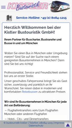 Vorschau der mobilen Webseite www.bustouristik-kistler.de, Kistler Bustouristik GmbH