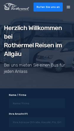 Vorschau der mobilen Webseite www.rothermel-reisen.com, Rothermel Reisen GmbH