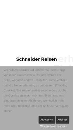 Vorschau der mobilen Webseite www.schneider-reisen.info, Schneider Reisen