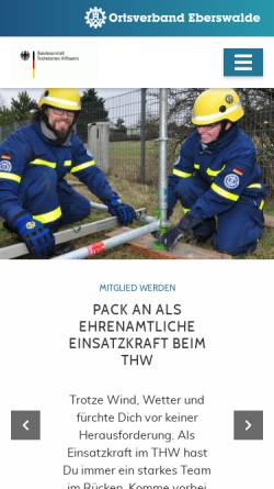 Vorschau der mobilen Webseite thw-eberswalde.de, THW Ortsverband Eberswalde