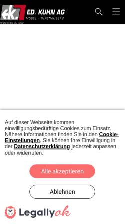 Vorschau der mobilen Webseite www.kuhn-interlaken.ch, Ed. Kuhn AG