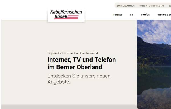 Vorschau von www.quicknet.ch, Kabelfernsehen Bödeli AG