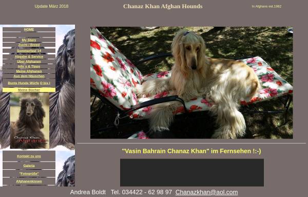 Vorschau von www.chanaz-khan.afghanenzucht.de, Chanaz Khan