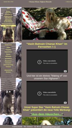 Vorschau der mobilen Webseite www.chanaz-khan.afghanenzucht.de, Chanaz Khan