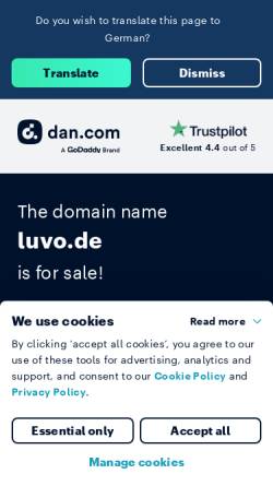 Vorschau der mobilen Webseite www.luvo.de, Vornhagen, Ludger