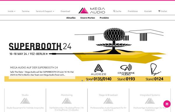Vorschau von www.megaaudio.de, Mega Audio Gesellschaft für professionelle Audiotechnik mbH
