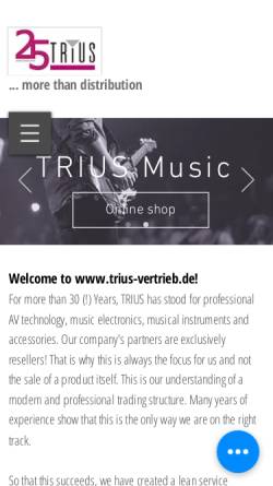 Vorschau der mobilen Webseite www.trius-vertrieb.de, TRIUS GmbH & Co. KG