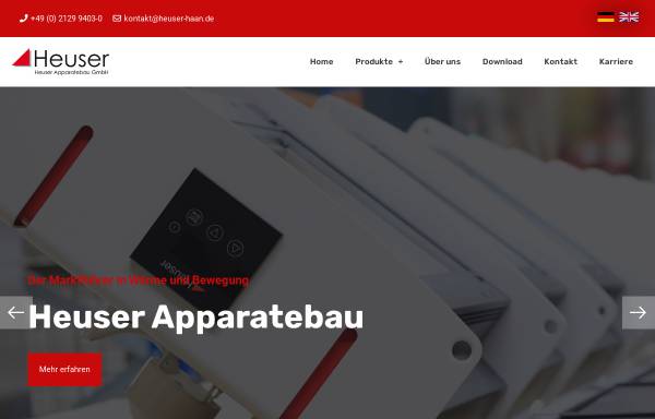 Vorschau von www.heuser-haan.de, Heuser Apparatebau GmbH