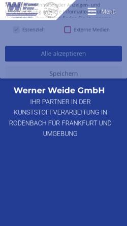 Vorschau der mobilen Webseite www.weide-gmbh.de, Werner Weide GmbH