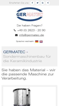 Vorschau der mobilen Webseite www.germatec.de, Germatec GmbH