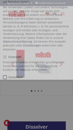 Vorschau der mobilen Webseite vollrath-huerth.de, Paul Vollrath GmbH & Co KG