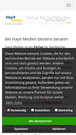 Vorschau der mobilen Webseite www.hayit.de, Hayit Medien