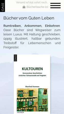 Vorschau der mobilen Webseite www.oaseverlag.de, Oase Verlag