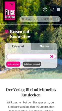 Vorschau der mobilen Webseite www.reise-know-how.de, Reise Know-How