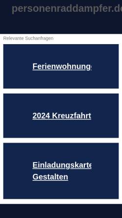 Vorschau der mobilen Webseite www.personenraddampfer.de, Raddampfer auf der Elbe