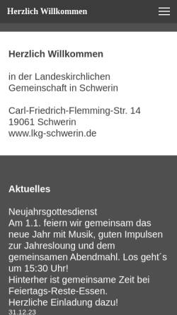 Vorschau der mobilen Webseite www.lkg-schwerin.de, Landeskirchliche Gemeinschaft Schwerin